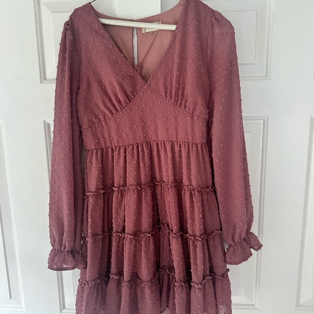 Altard State Long Sleeve Ruffled Dress (Size M)